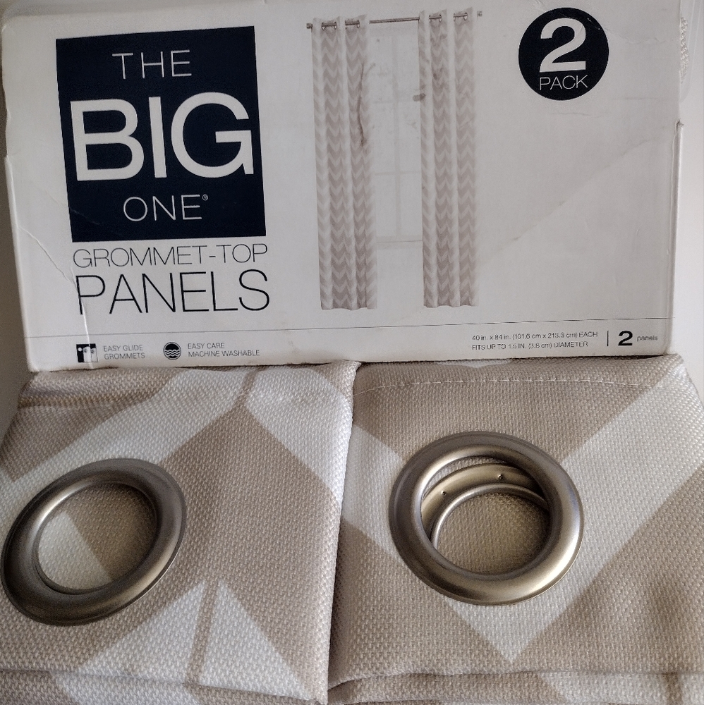 The big one brand grommet 2 top panels curtains.